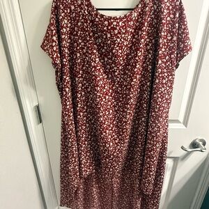 Women’s Floral Cap-Sleeve Blouse in Rust Red - Brand